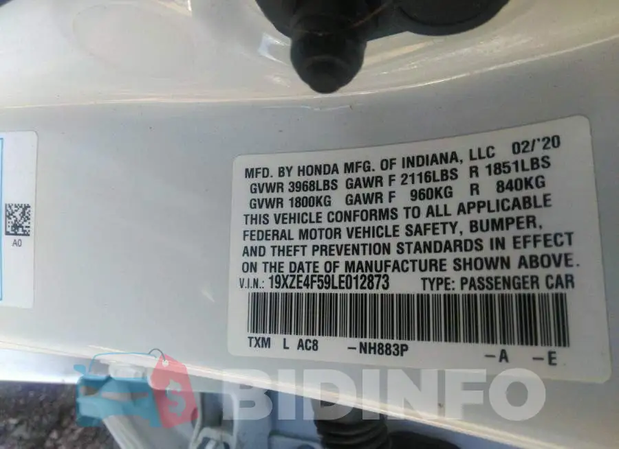 19XZE4F59LE012873 Photo# 9