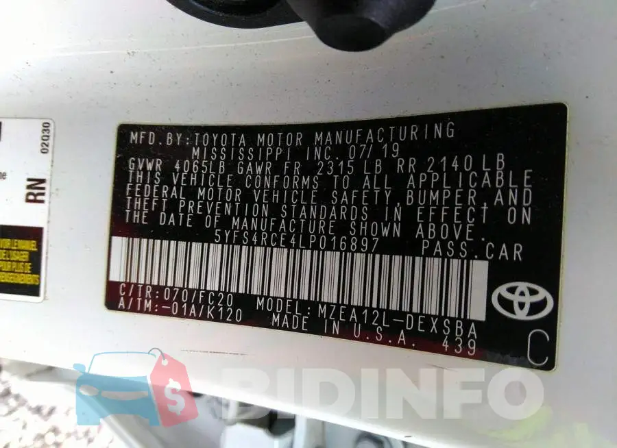 5YFS4RCE4LP016897 Photo# 9