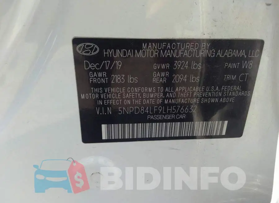 5NPD84LF9LH576632 Photo# 9