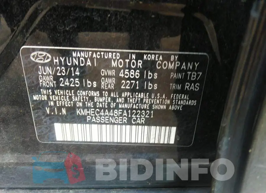 KMHEC4A48FA122321 Photo# 9