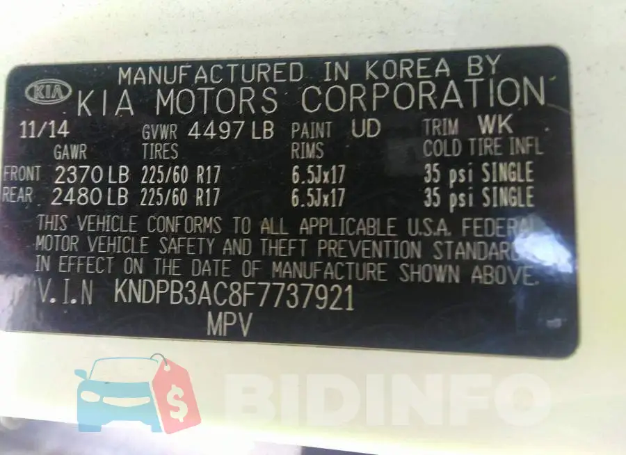 KNDPB3AC8F7737921 Photo# 9