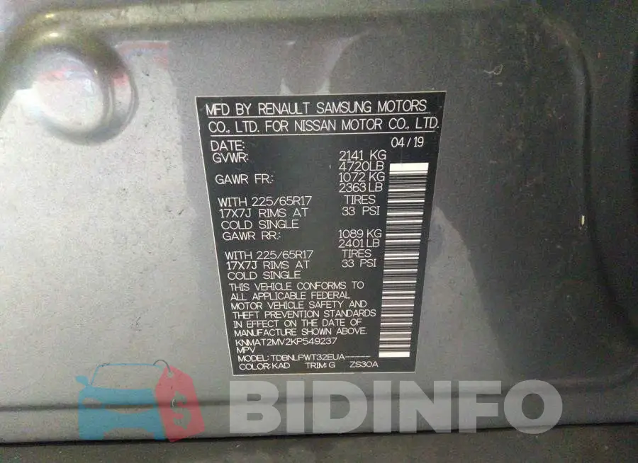 KNMAT2MV2KP549237 Photo# 9