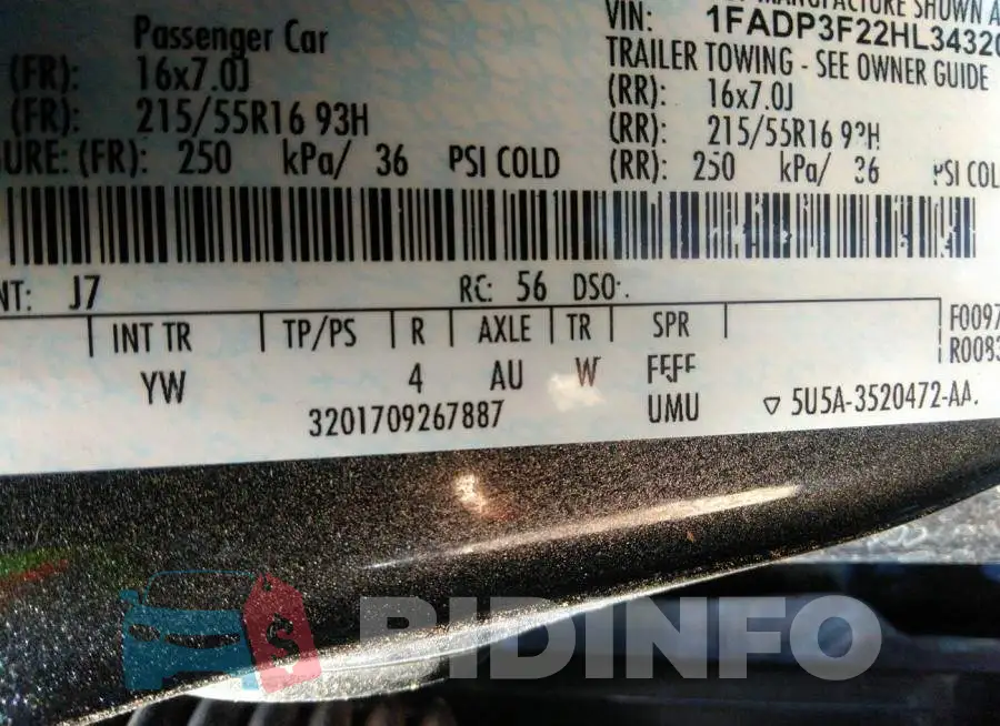 1FADP3F22HL343206 Photo# 9