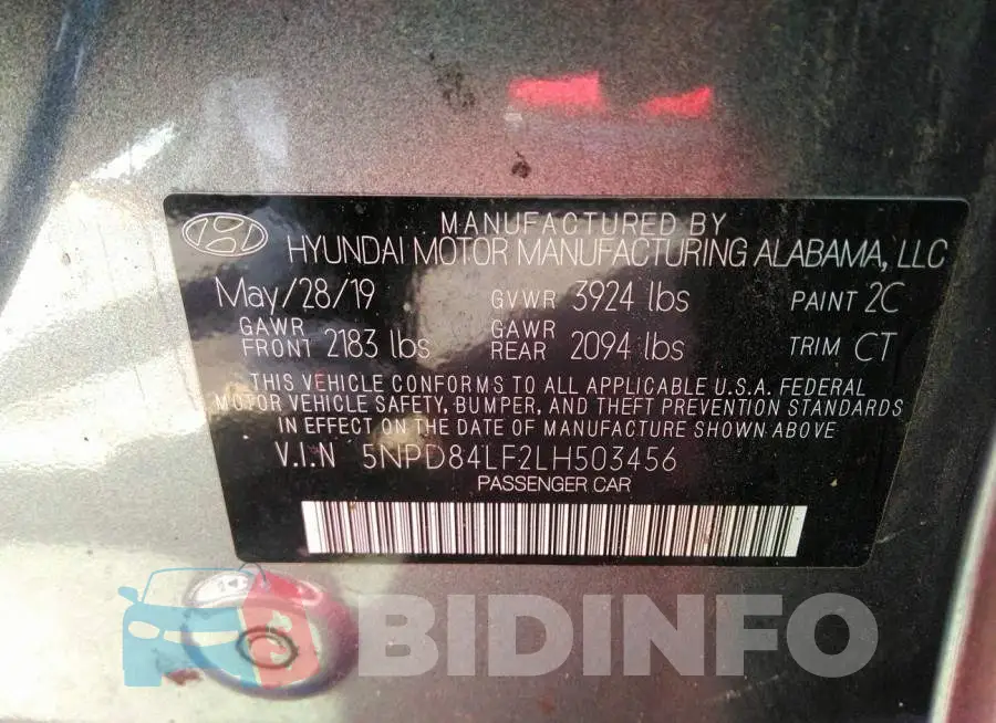 5NPD84LF2LH503456 Photo# 9