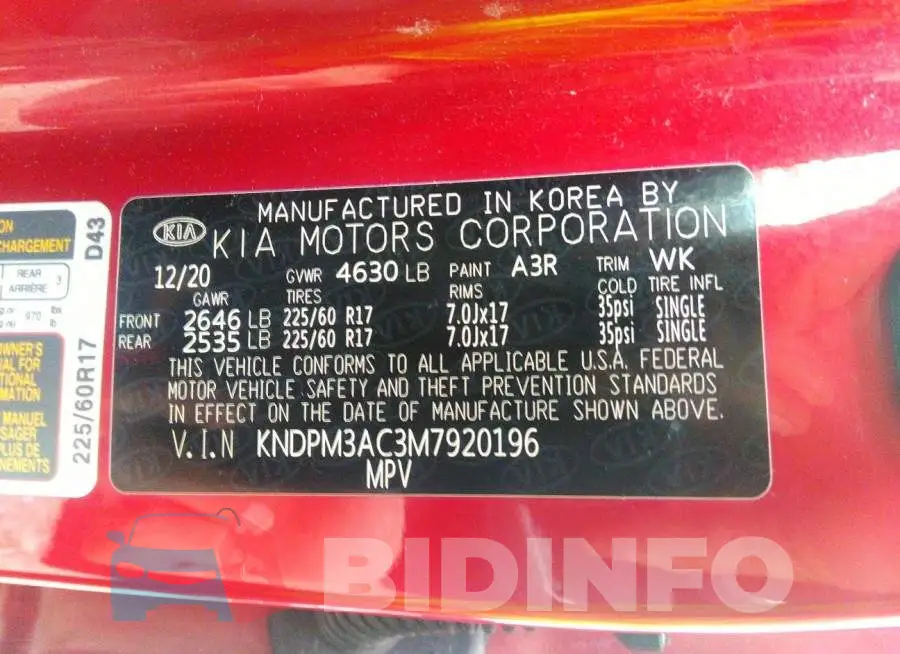 KNDPM3AC3M7920196 Photo# 9
