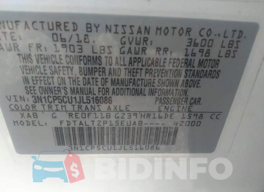 3N1CP5CU1JL516086 Photo# 9
