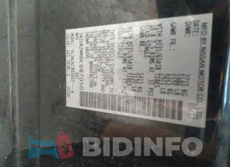 5N1DR2MM9HC687050 Photo# 9