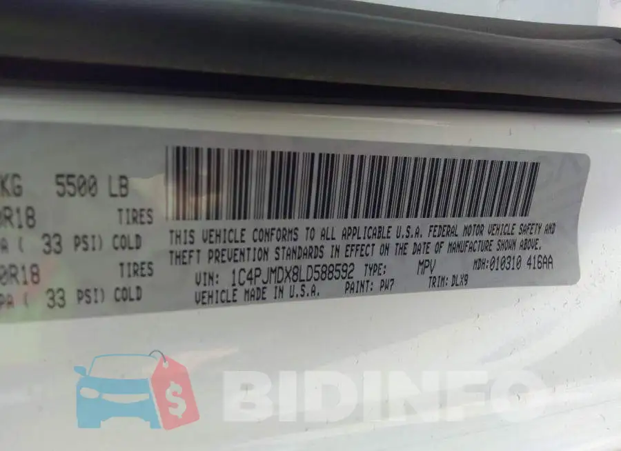 1C4PJMDX8LD588592 Photo# 9