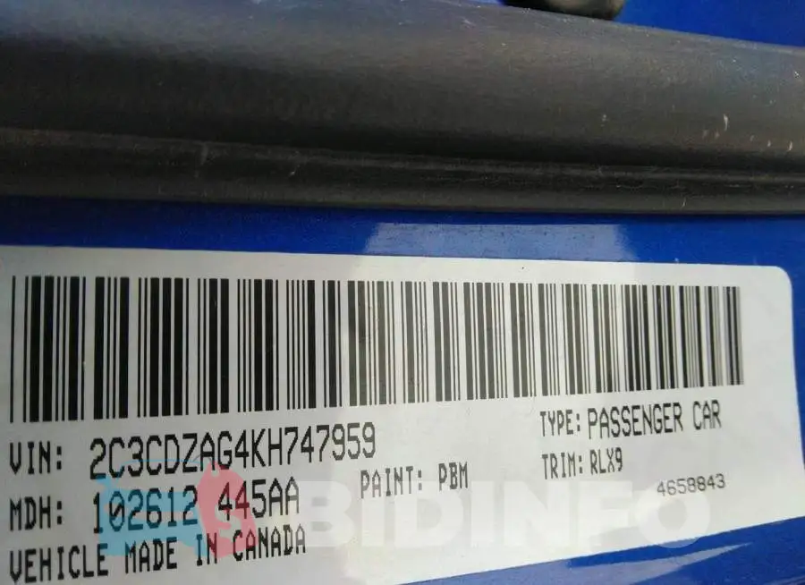 2C3CDZAG4KH747959 Photo# 9