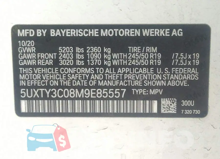 5UXTY3C08M9E85557 Photo# 9