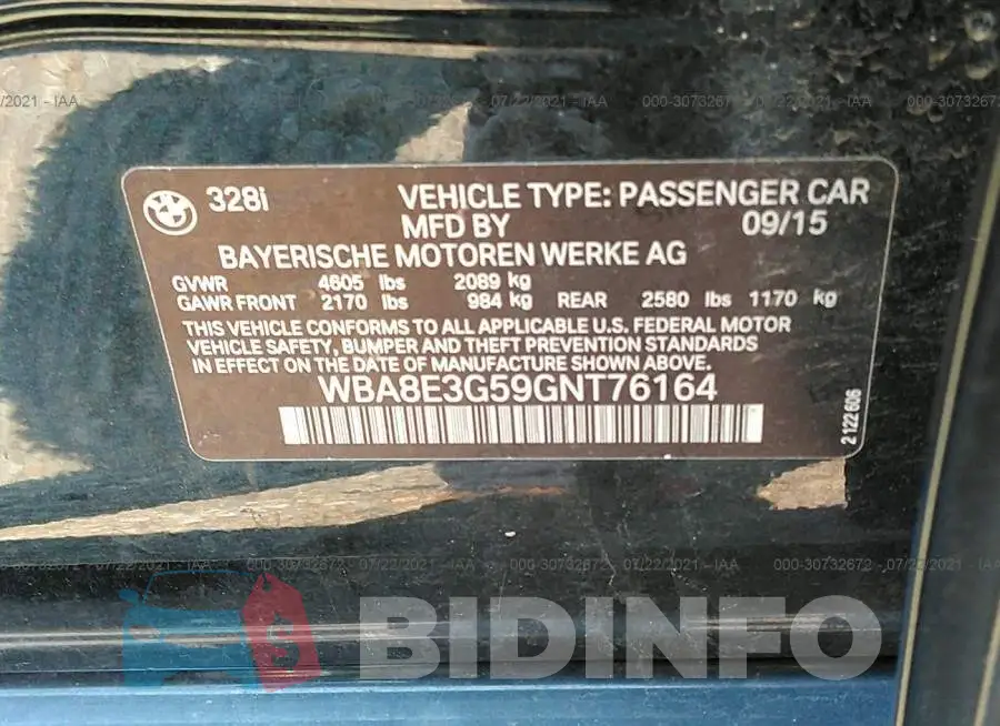 WBA8E3G59GNT76164 Photo# 9