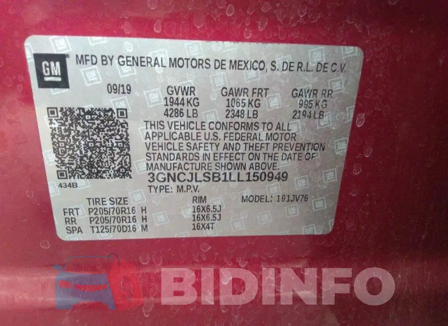 3GNCJLSB1LL150949 Photo# 9