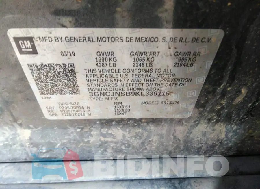 3GNCJNSB9KL339116 Photo# 9