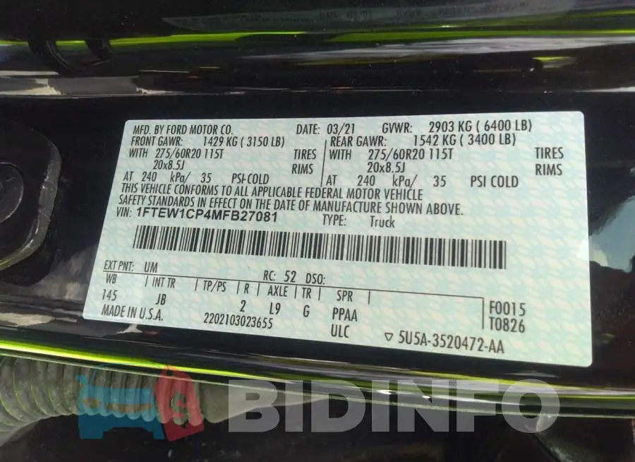 1FTEW1CP4MFB27081 Photo# 9