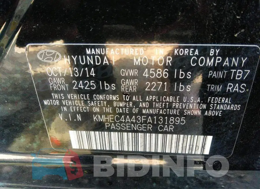 KMHEC4A43FA131895 Photo# 9