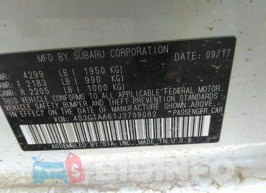 4S3GTAA61J3709082 Photo# 9