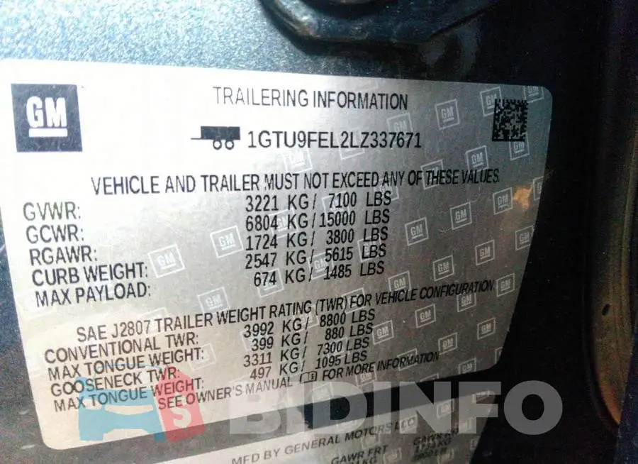 1GTU9FEL2LZ337671 Photo# 9