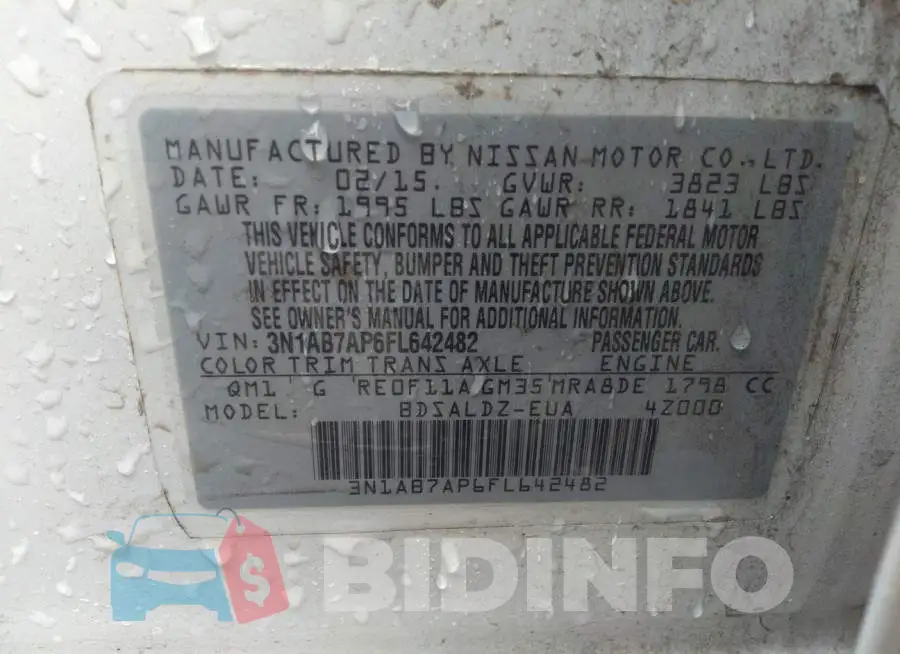 3N1AB7AP6FL642482 Photo# 9