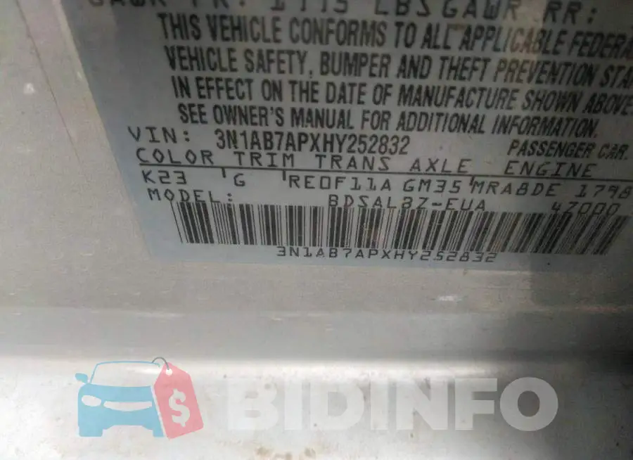3N1AB7APXHY252832 Photo# 9