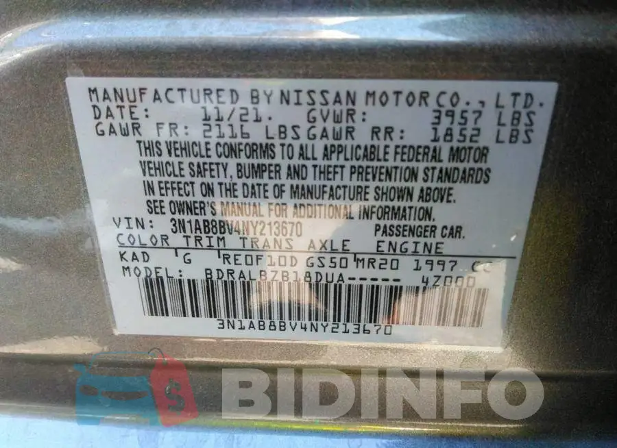 3N1AB8BV4NY213670 Photo# 9