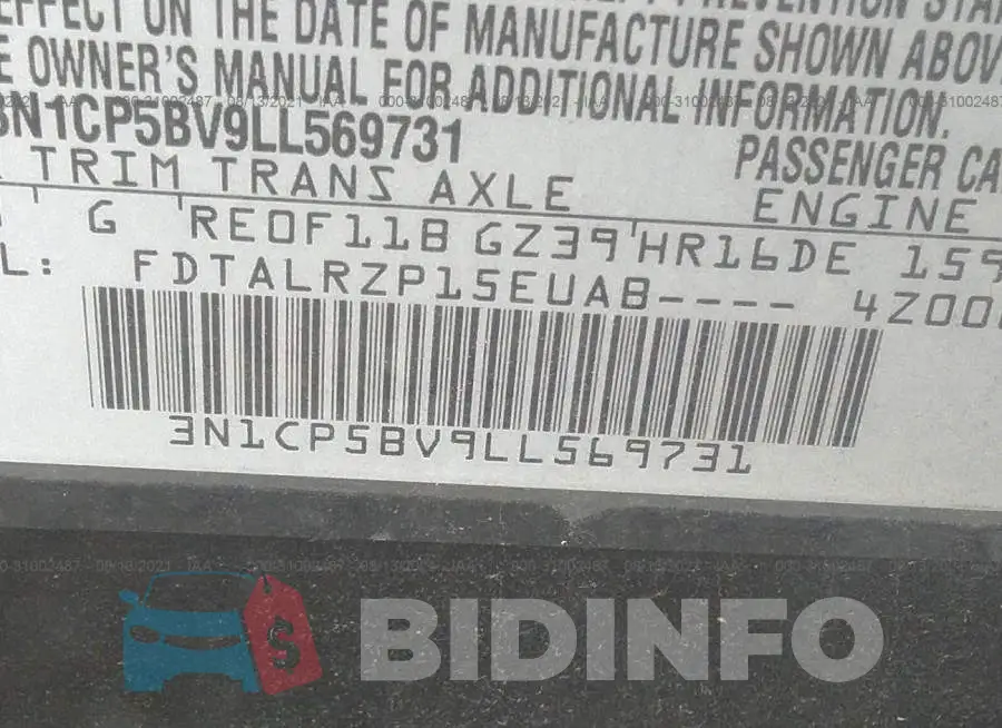 3N1CP5BV9LL569731 Photo# 9