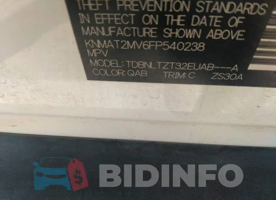 KNMAT2MV6FP540238 Photo# 9