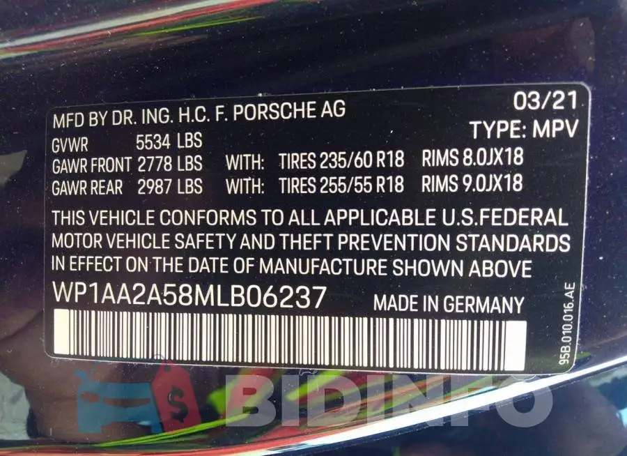 WP1AA2A58MLB06237 Photo# 9