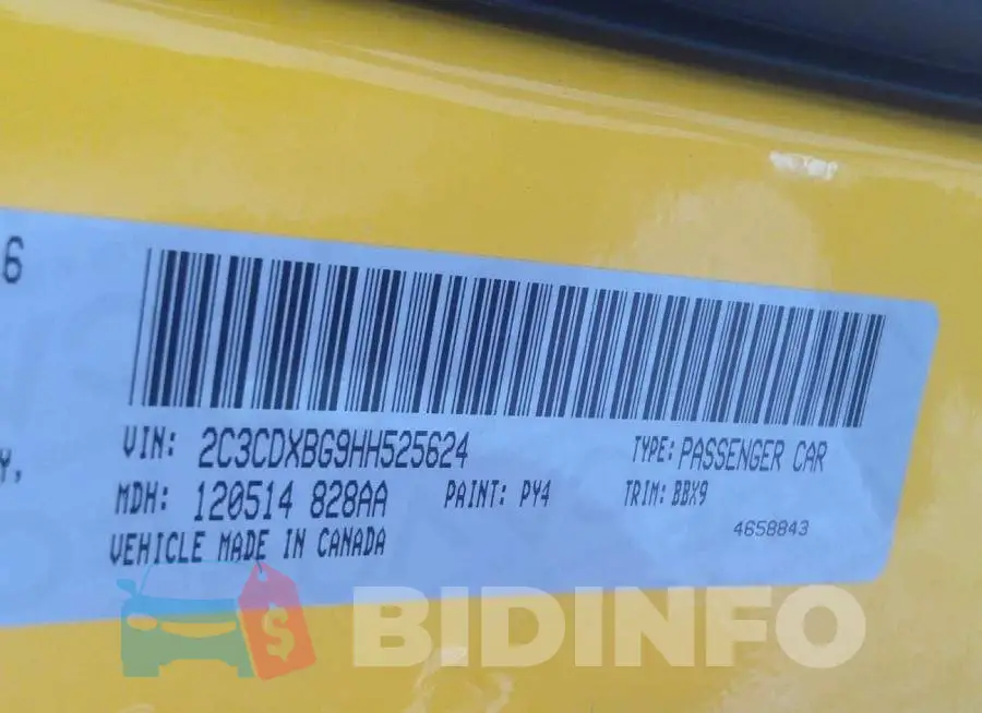 2C3CDXBG9HH525624 Photo# 9