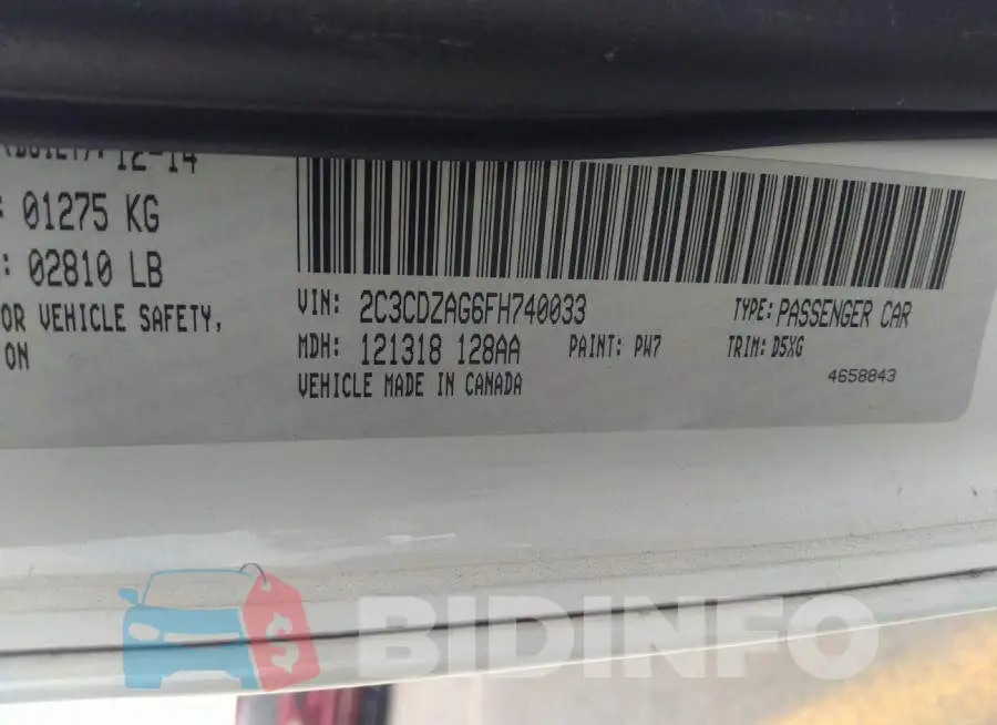 2C3CDZAG6FH740033 Photo# 9
