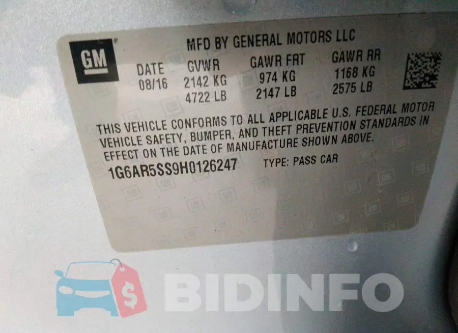1G6AR5SS9H0126247 Photo# 9