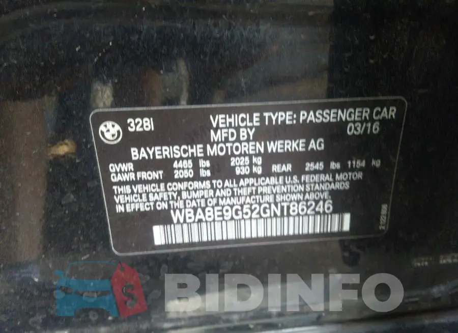 WBA8E9G52GNT86246 Photo# 9