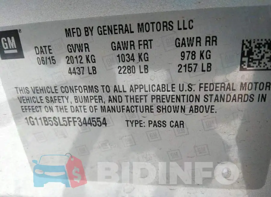 1G11B5SL5FF344554 Photo# 9