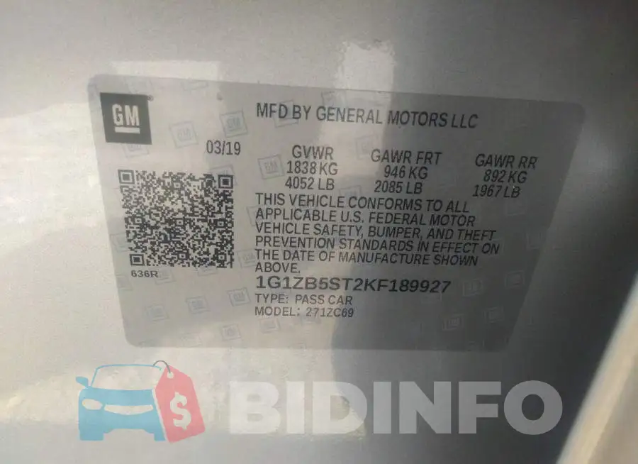 1G1ZB5ST2KF189927 Photo# 9