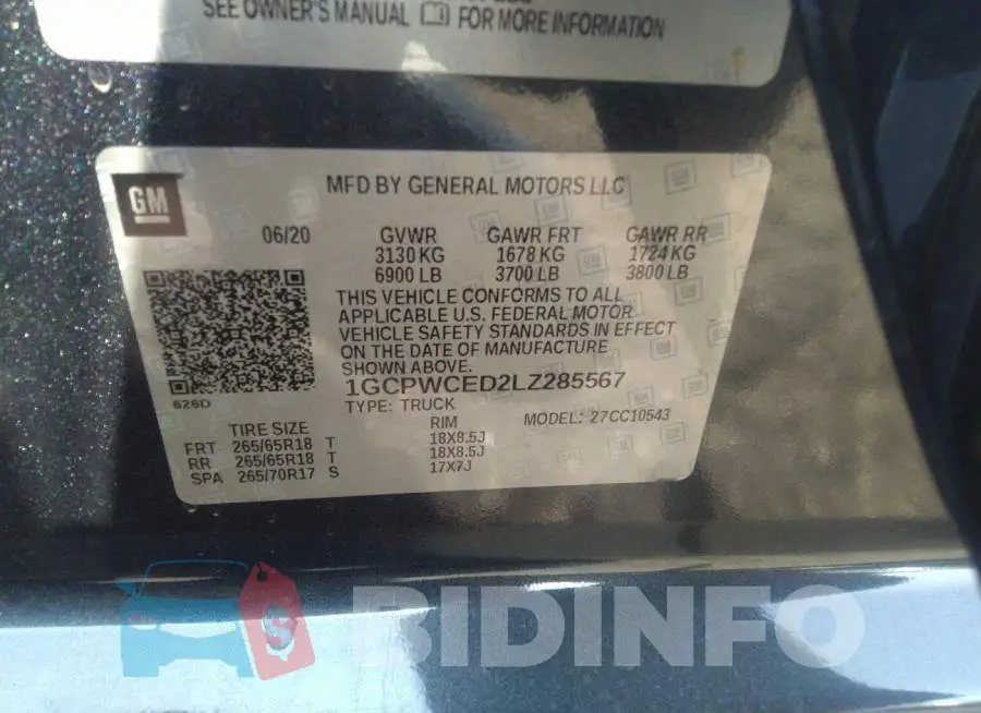1GCPWCED2LZ285567 Photo# 9