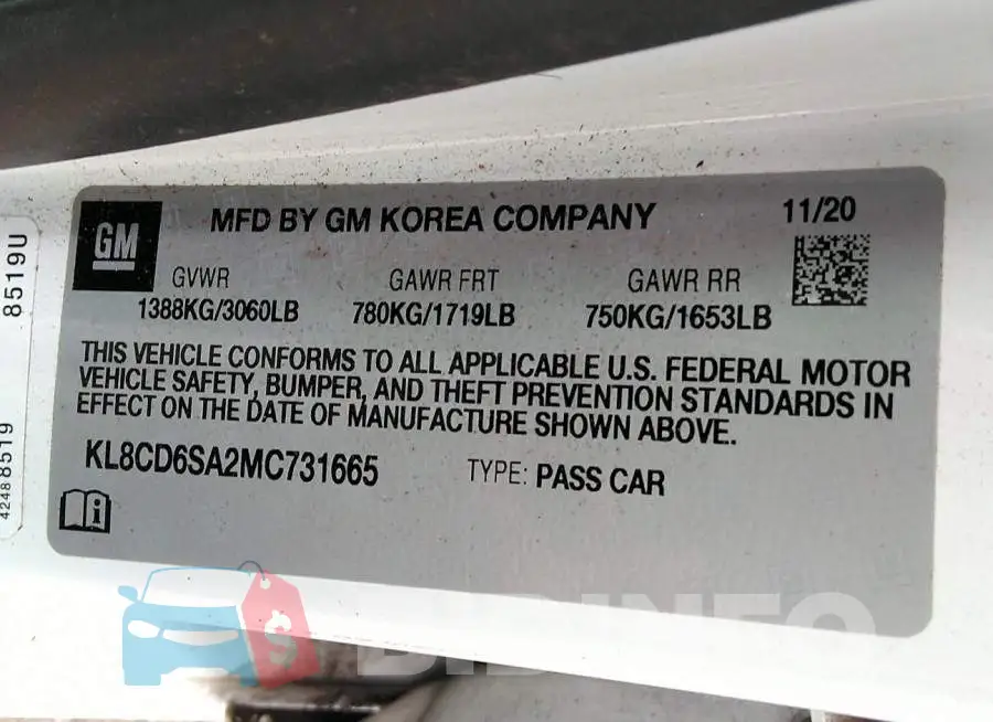 KL8CD6SA2MC731665 Photo# 9