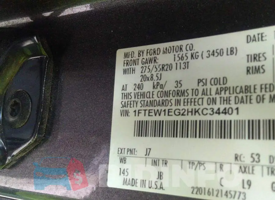 1FTEW1EG2HKC34401 Photo# 9