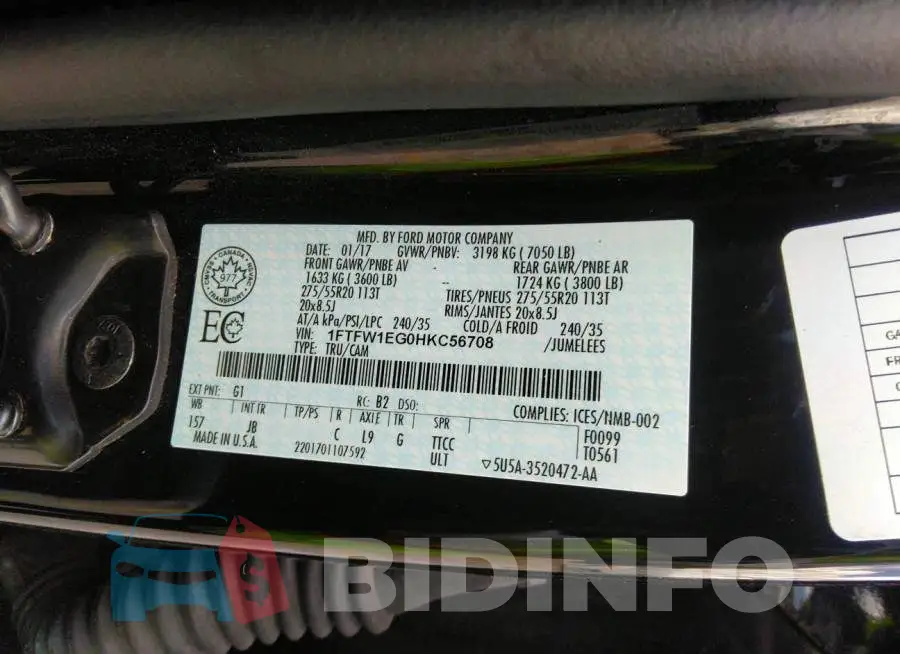 1FTFW1EG0HKC56708 Photo# 9