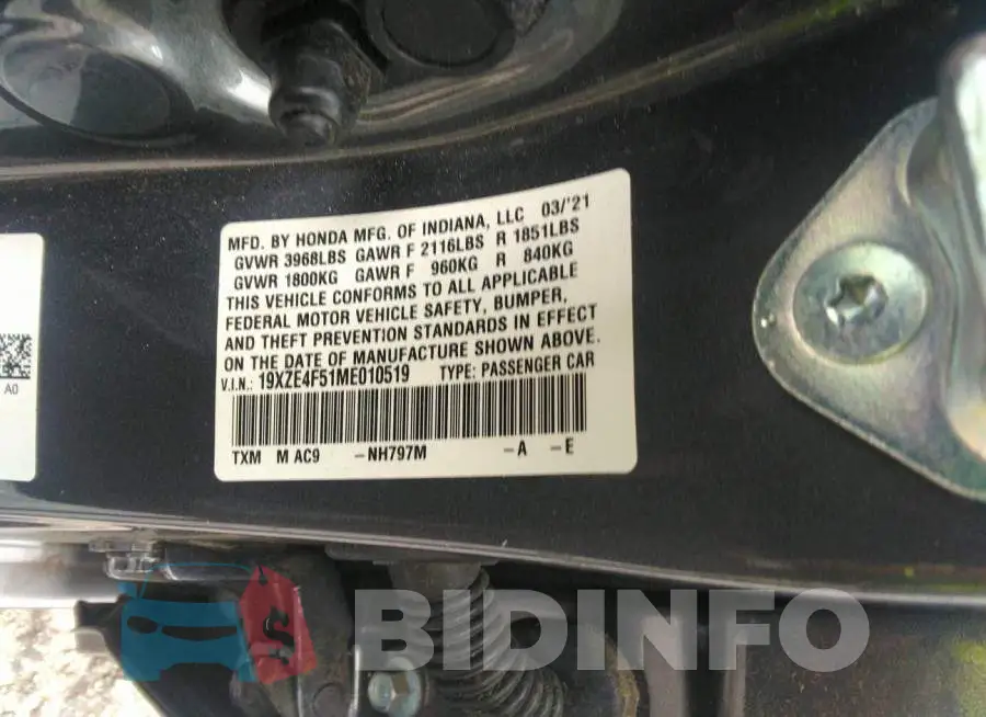 19XZE4F51ME010519 Photo# 9