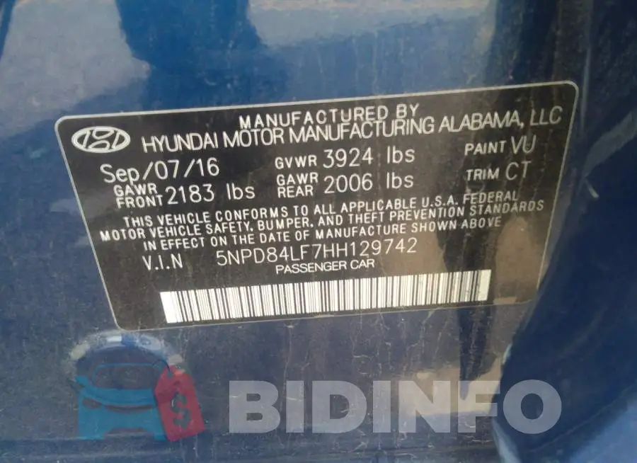 5NPD84LF7HH129742 Photo# 9