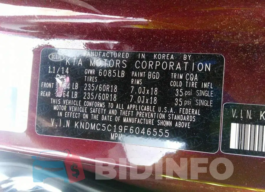 KNDMC5C19F6046555 Photo# 9