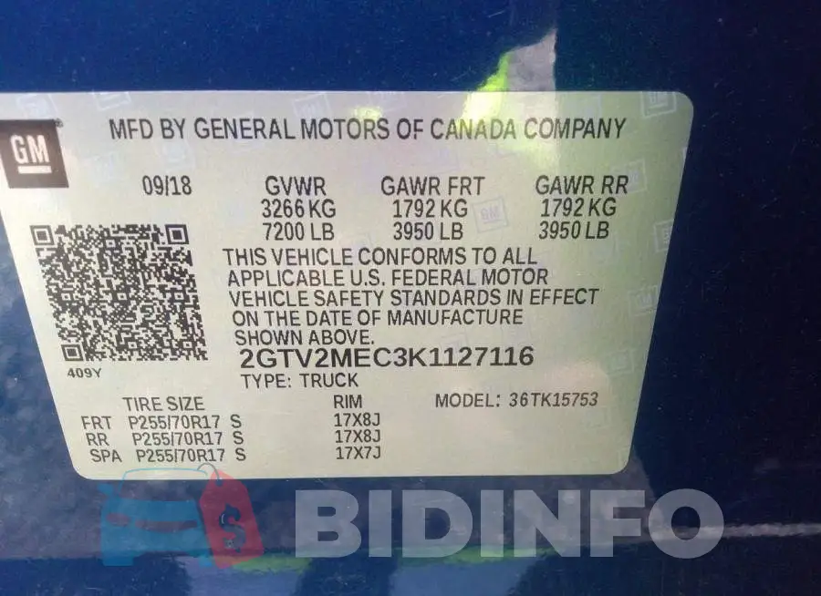 2GTV2MEC3K1127116 Photo# 9