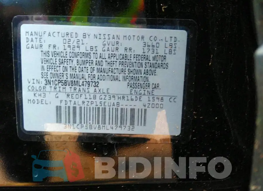 3N1CP5BV8ML479732 Photo# 9