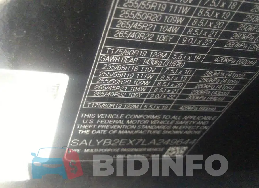 SALYB2EX7LA249644 Photo# 9