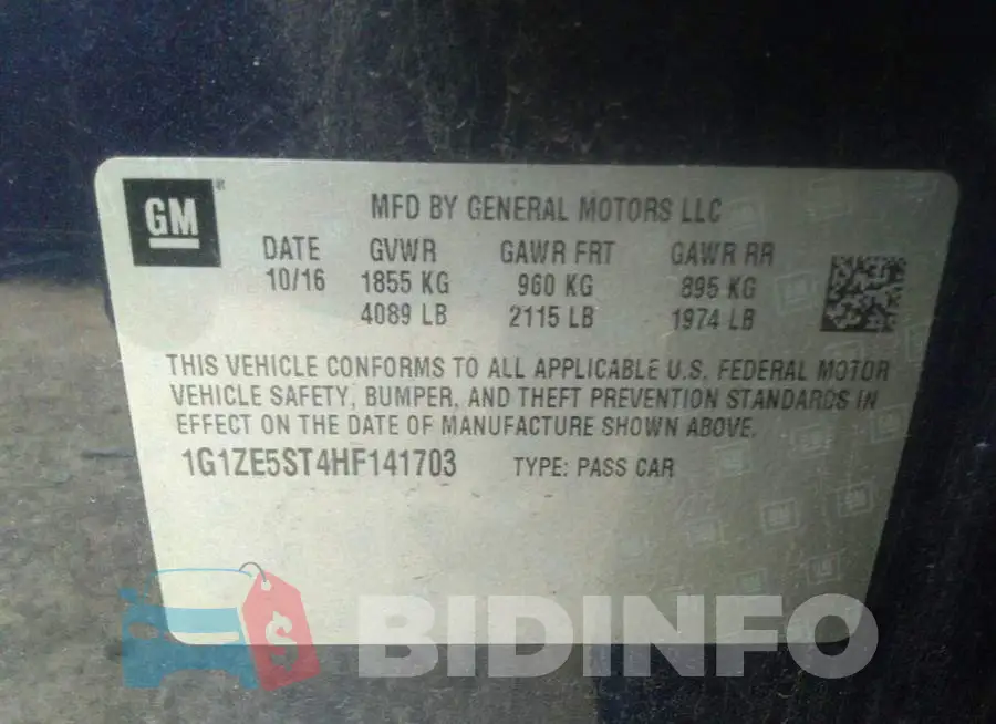 1G1ZE5ST4HF141703 Photo# 9