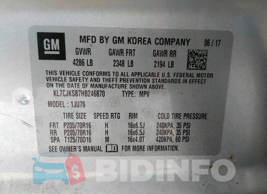 KL7CJKSB7HB246870 Photo# 9
