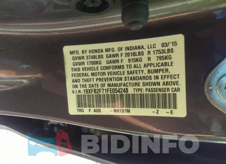 19XFB2F71FE054248 Photo# 9