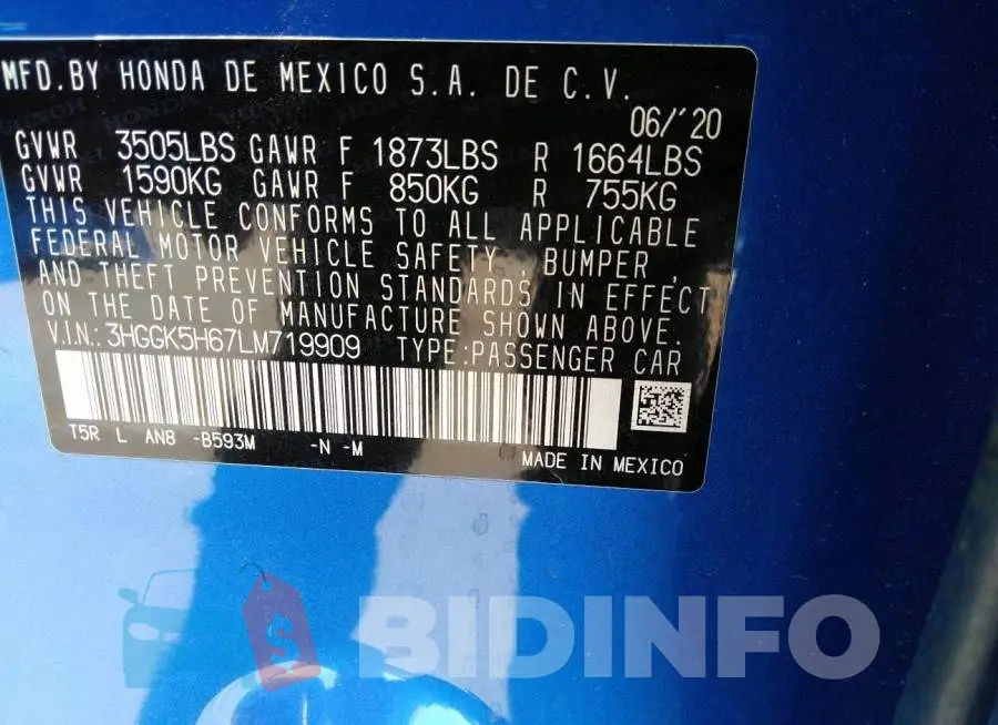 3HGGK5H67LM719909 Photo# 9