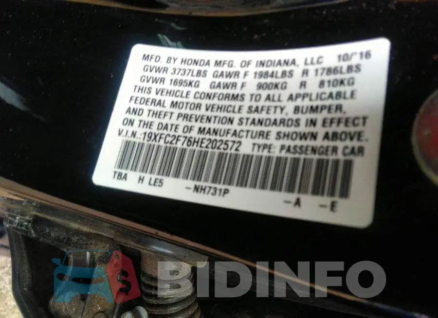19XFC2F76HE202572 Photo# 9