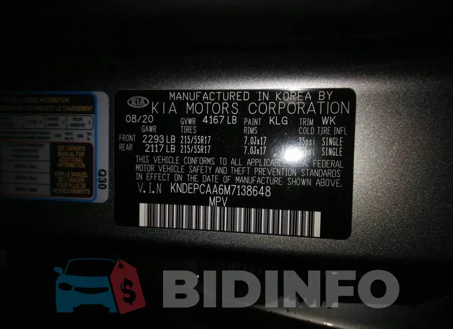 KNDEPCAA6M7138648 Photo# 9