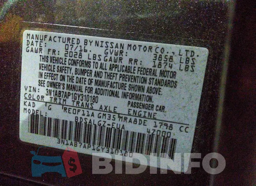 001AB7AP1GY310180 Photo# 9